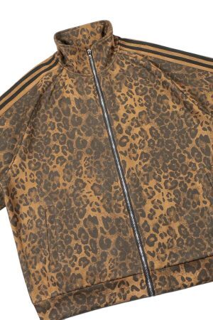 Concert Outfit Cheetah Print Suede Track Jacket
