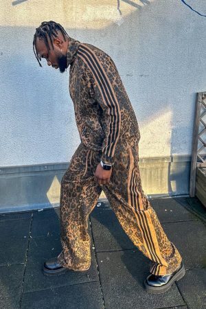 Concert Outfit Cheetah Print Suede Track Jacket