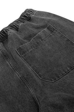 Concert Outfit Classic Washed Drawstring Baggy Jeans