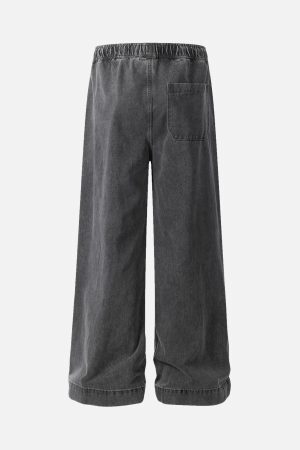 Concert Outfit Classic Washed Drawstring Baggy Jeans