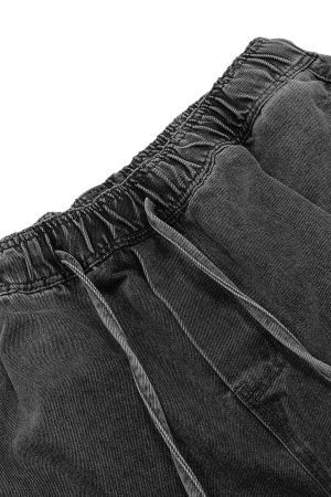Concert Outfit Classic Washed Drawstring Baggy Jeans
