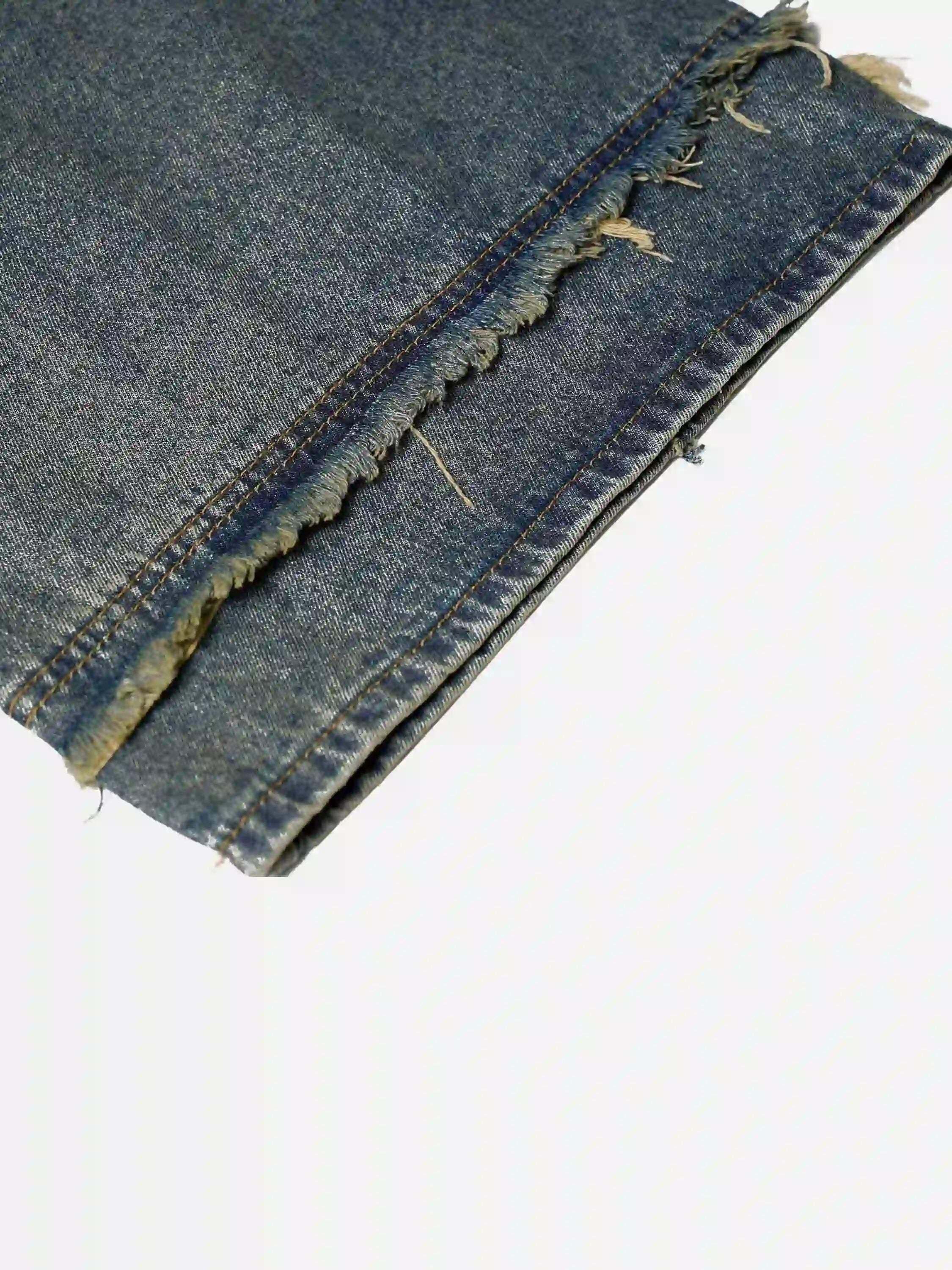 Concert Outfit Clean Fit Whisker Patchwork Cropped Denim Jorts