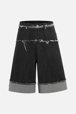 Concert Outfit Cleanfit Raw Edge Denim Short