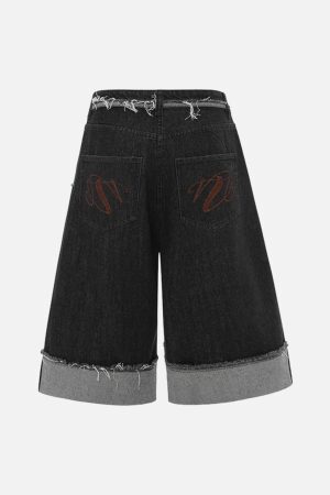 Concert Outfit Cleanfit Raw Edge Denim Short