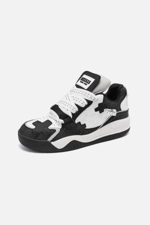 Concert Outfit Color Blocking Thick Bottom Skate Shoes