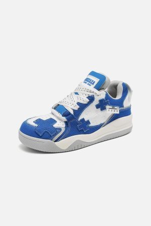 Concert Outfit Color Blocking Thick Bottom Skate Shoes