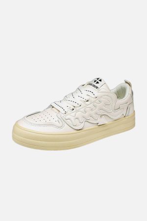 Concert Outfit Colorblock Platform Patch Casual Shoes
