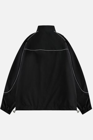 Concert Outfit Contrast color patchwork Track Jacket