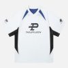 Concert Outfit Contrast Color Sporty V-Neck Jersey T-Shirt