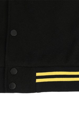 Concert Outfit Contrast Color Stitching Embroidery Bomber Jacket