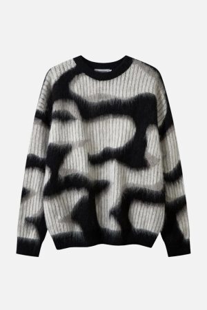 Concert Outfit Contrast Mohair Sweater