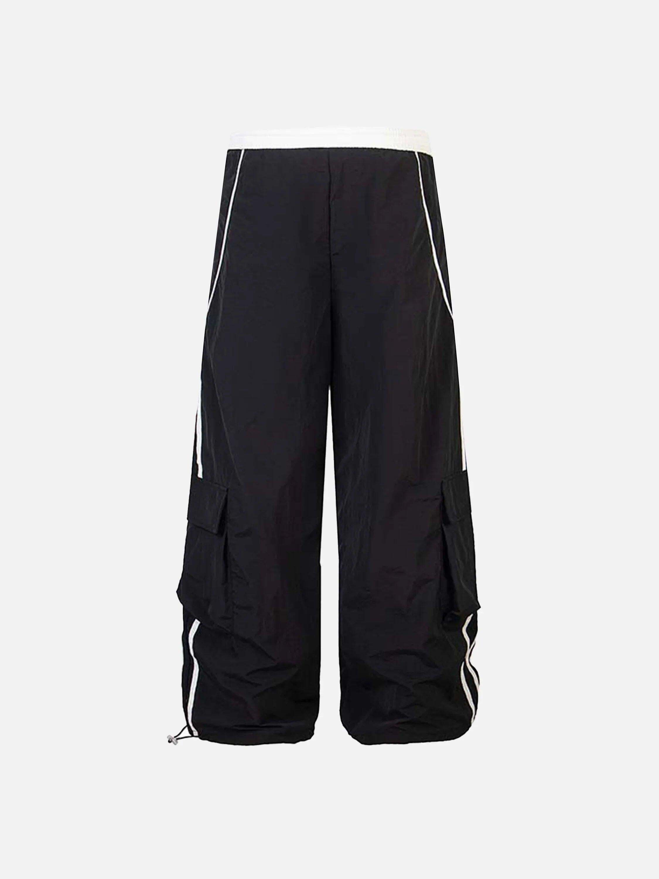 Concert Outfit Contrast Striped Drawstring Sweatpants