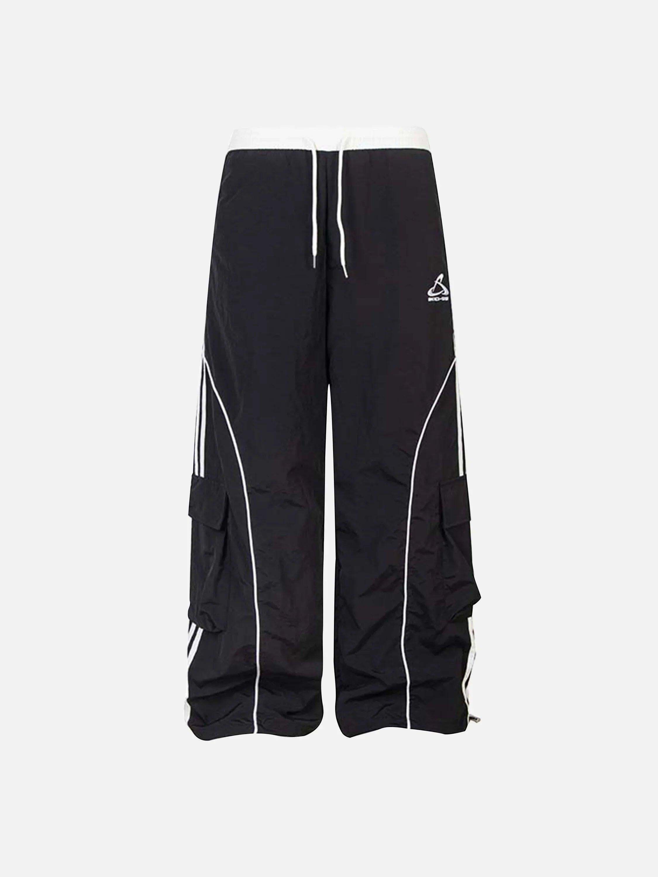 Concert Outfit Contrast Striped Drawstring Sweatpants