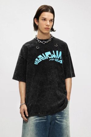 Concert Outfit Crack Letter Print Tee