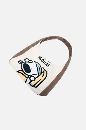 Concert Outfit Creative Puppy Pattern Canvas Bag