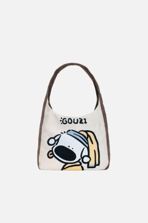Concert Outfit Creative Puppy Pattern Canvas Bag