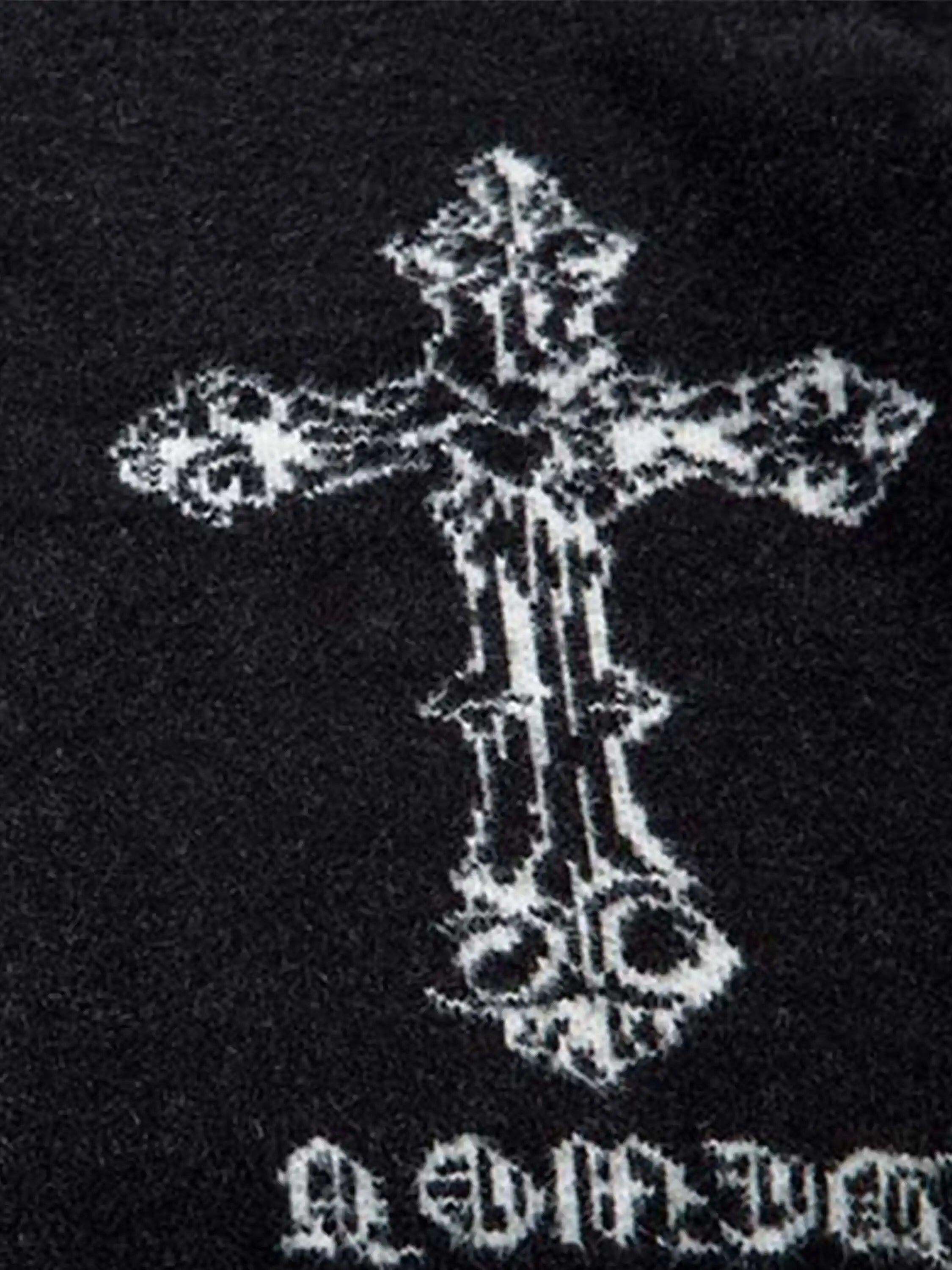Concert Outfit Cross Heart Butterfly Jacquard Cardigan
