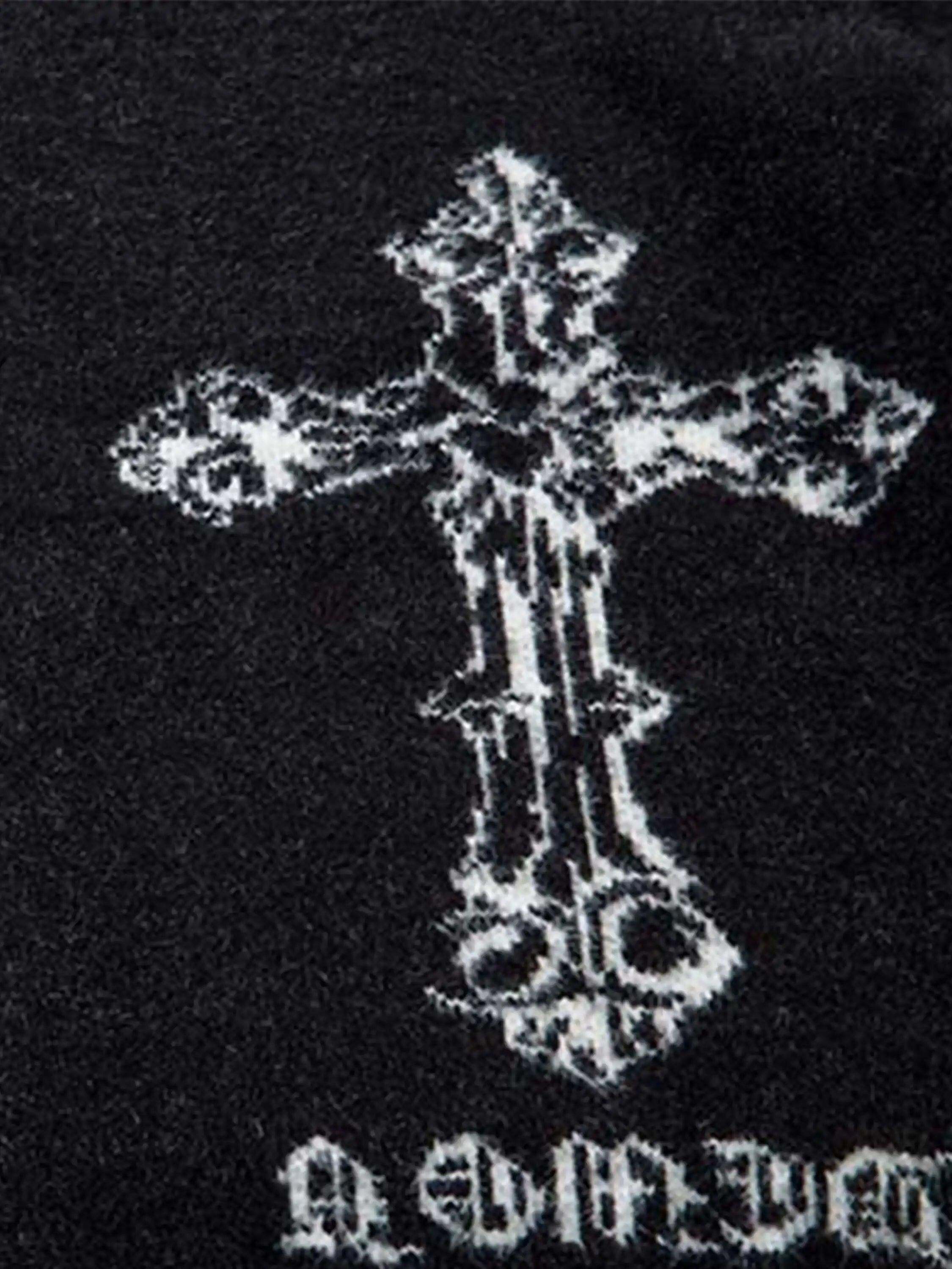 Concert Outfit Cross Heart Butterfly Jacquard Cardigan