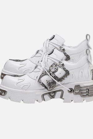 Concert Outfit Dark Metal Heavy-Soled Small Leather Shoes