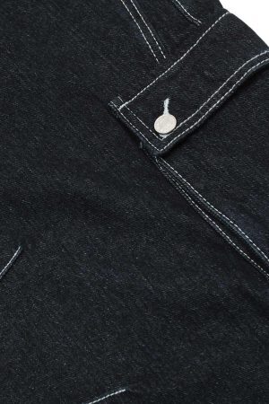 Concert Outfit Deconstructed Multi-Pocket Cargo Straight Jeans