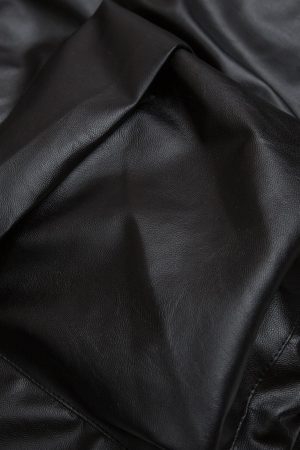 Concert Outfit Deconstructed Multi Pocket Fur Hooded PU Leather Jacket