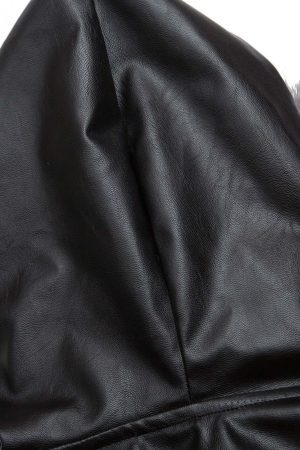 Concert Outfit Deconstructed Multi Pocket Fur Hooded PU Leather Jacket