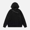 Concert Outfit Deconstructed Rivet Angular-Zip Hoodie