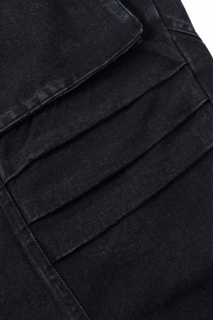 Concert Outfit Deconstructed Split Pleated Pocket Cargo Jeans
