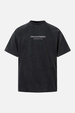 Concert Outfit Deconstruction Split Embroidered T-Shirt