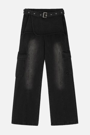 Concert Outfit Deconstructive Washed Loose Jeans