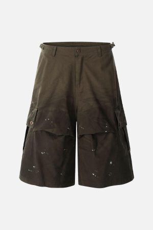Concert Outfit Dirty Dyed Distressed Cargo Jorts