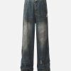 Concert Outfit Dirty Dyed Washed Straight Jeans