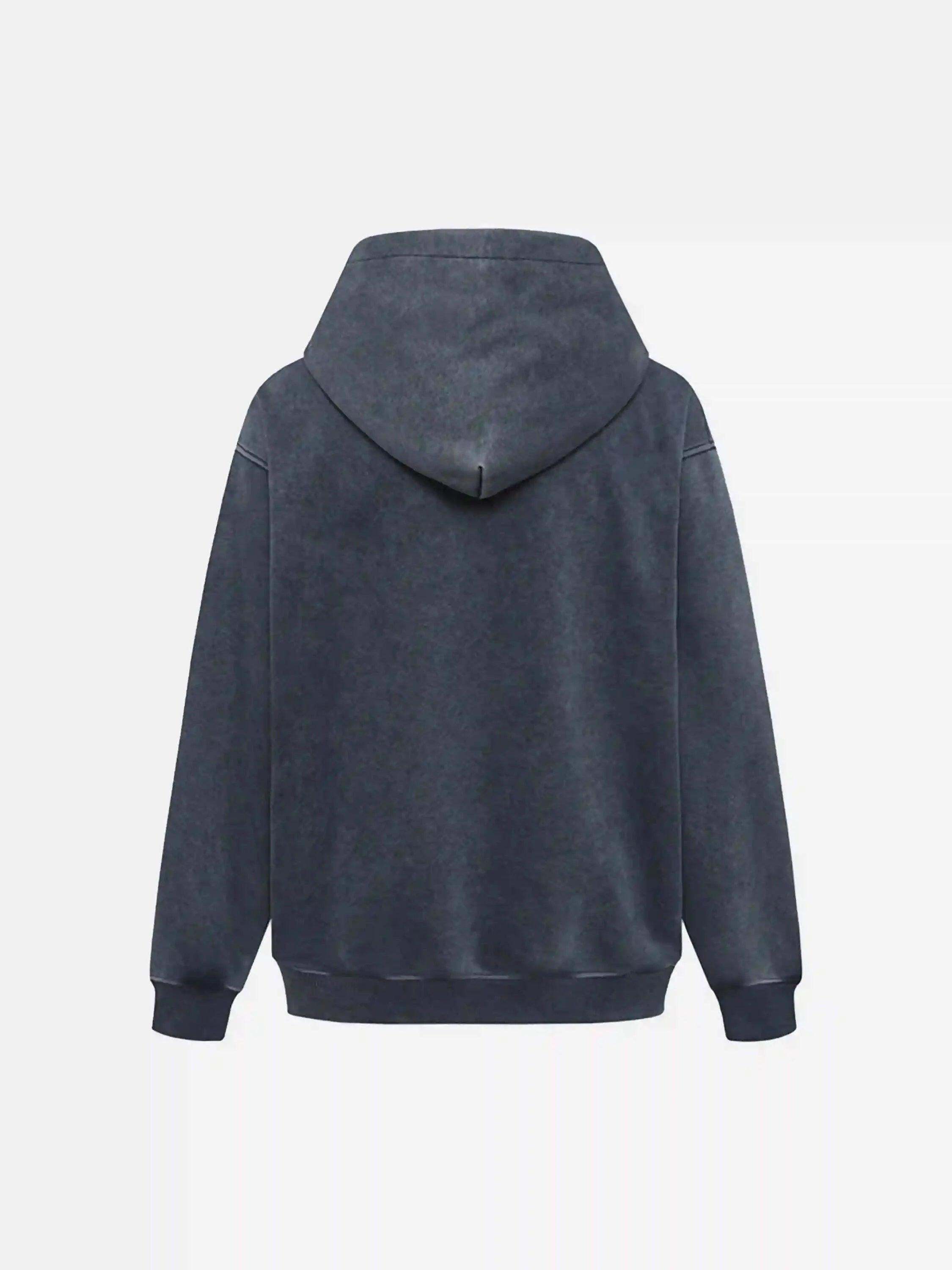 Concert Outfit Distressed 3D Steel Print Hip-Hop Pullover Hoodie