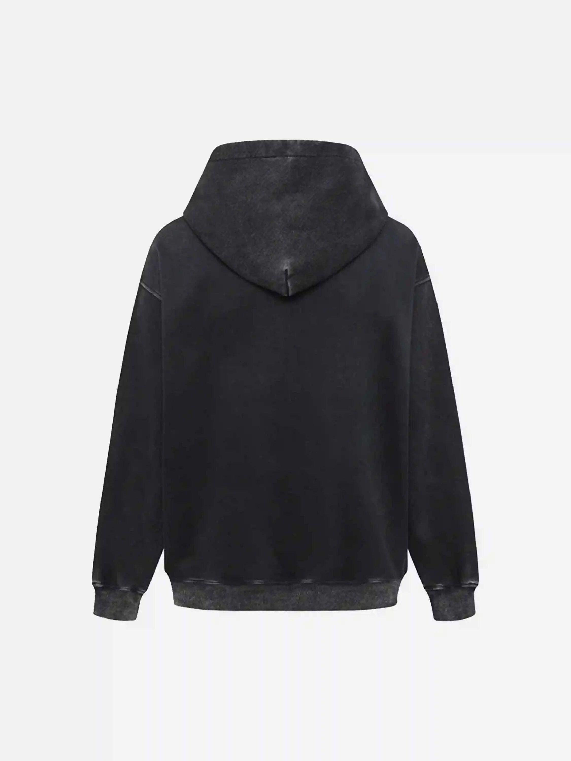 Concert Outfit Distressed 3D Steel Print Hip-Hop Pullover Hoodie