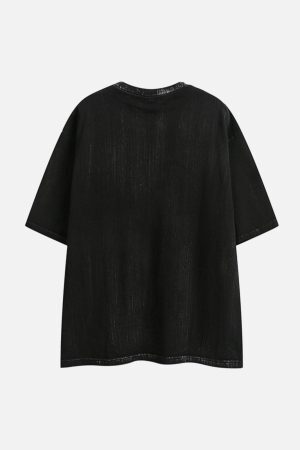 Concert Outfit Distressed Embroidered Letter T-Shirt