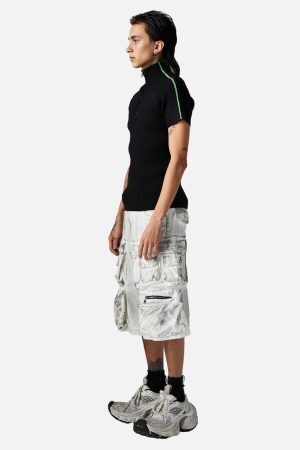 Concert Outfit Distressed Multi-Pocket Cargo Shorts