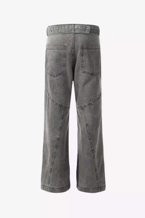 Concert Outfit Distressed Punk Jeans With Metal Belt