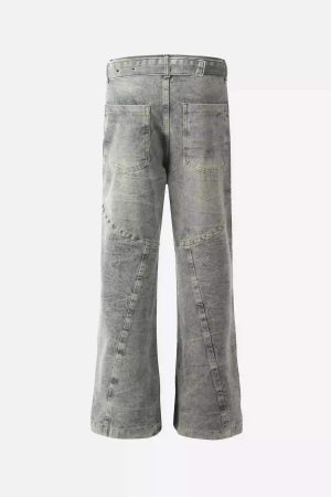 Concert Outfit Distressed Punk Jeans With Metal Belt