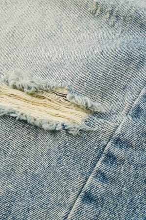 Concert Outfit Distressed Washed Barrel Jeans