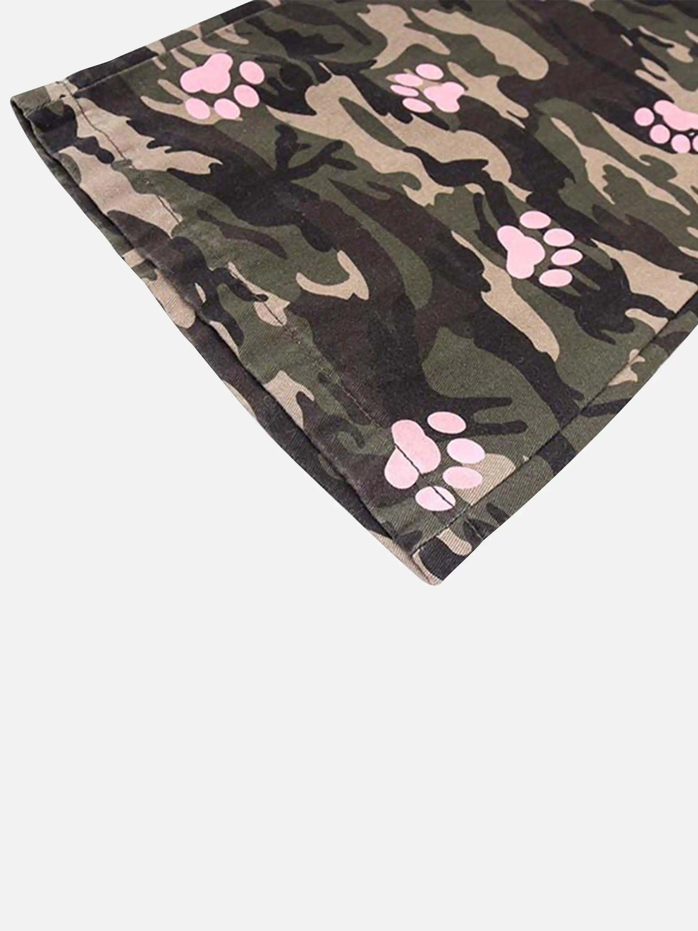 Concert Outfit Dog Paw Print Camouflage Pants