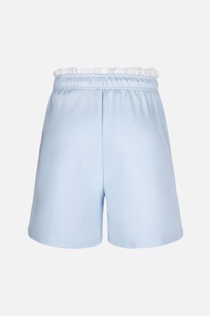 Concert Outfit Elastic Letter Double Waist Shorts