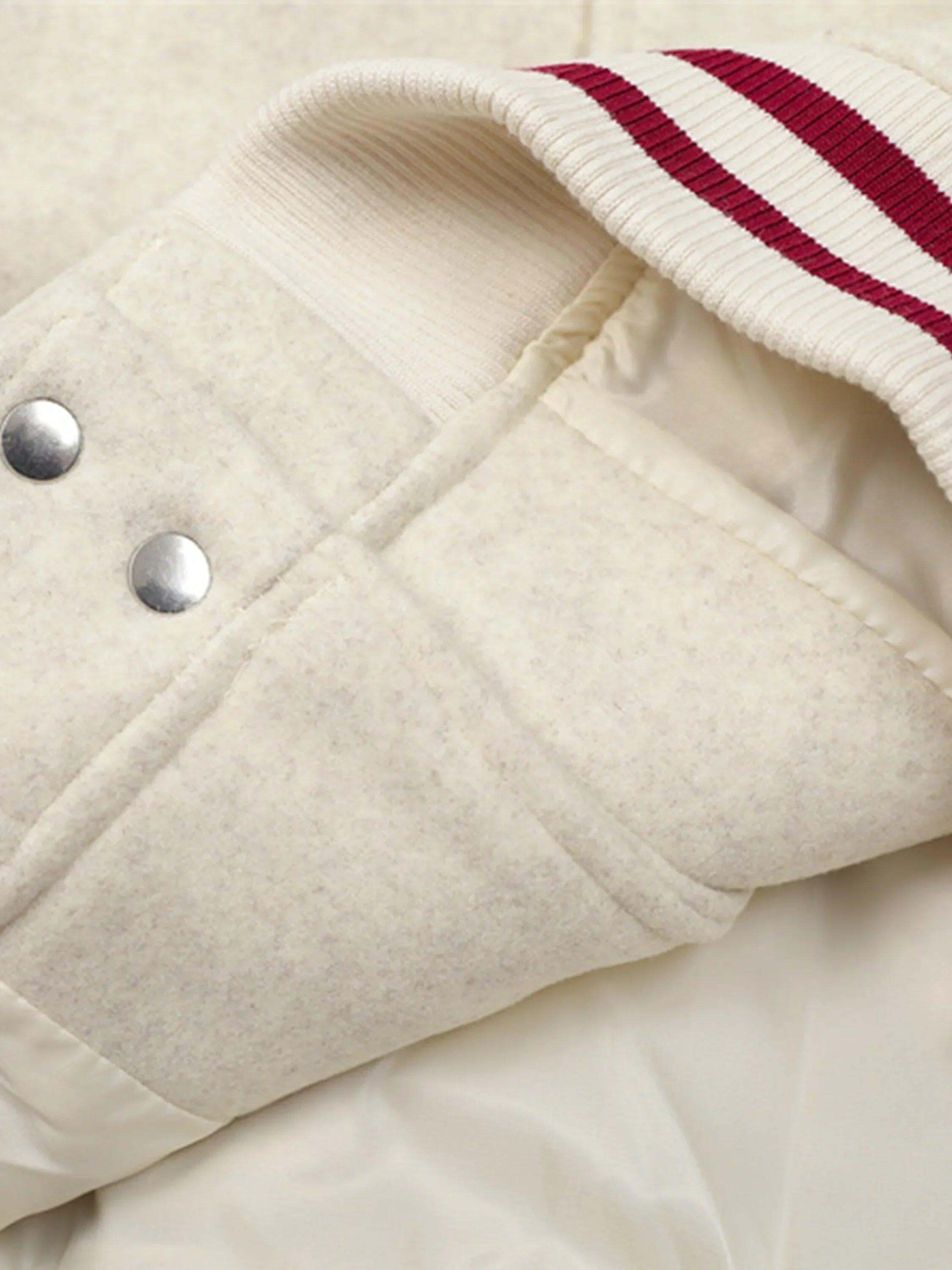 Concert Outfit Embroidered Contrast Color Varsity Jacket