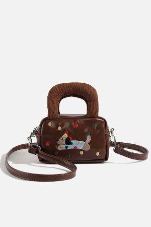 Concert Outfit Embroidery Cartoon Dog Bag