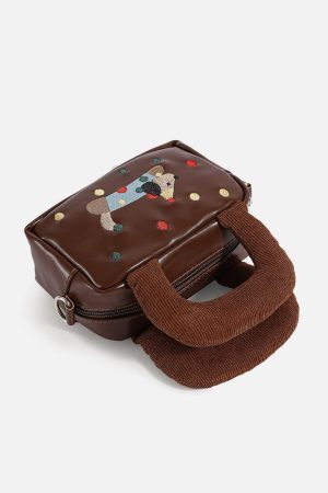Concert Outfit Embroidery Cartoon Dog Bag