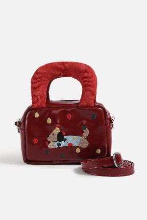 Concert Outfit Embroidery Cartoon Dog Bag
