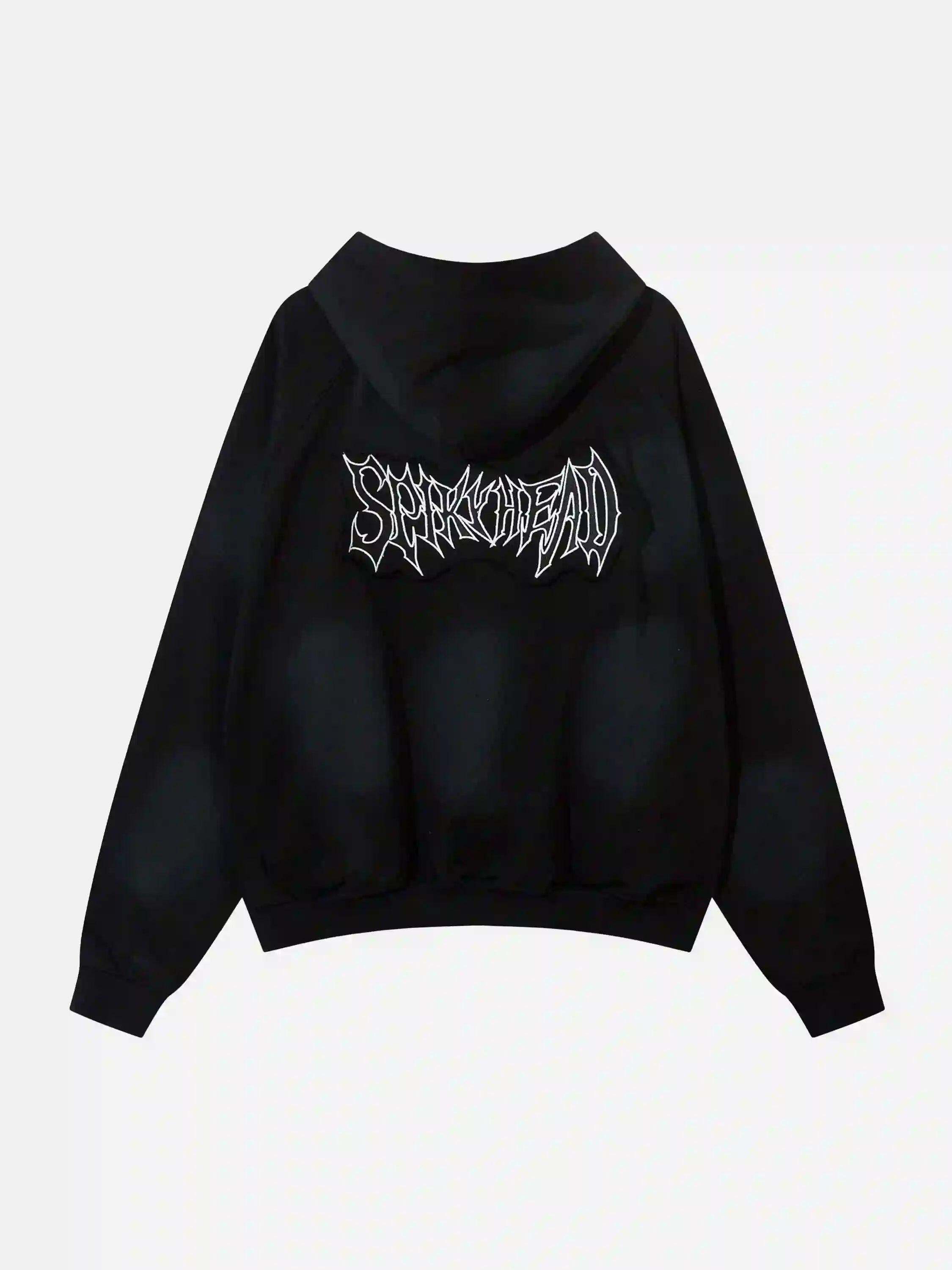 Concert Outfit Embroidery Spots Zip-Up Hoodie