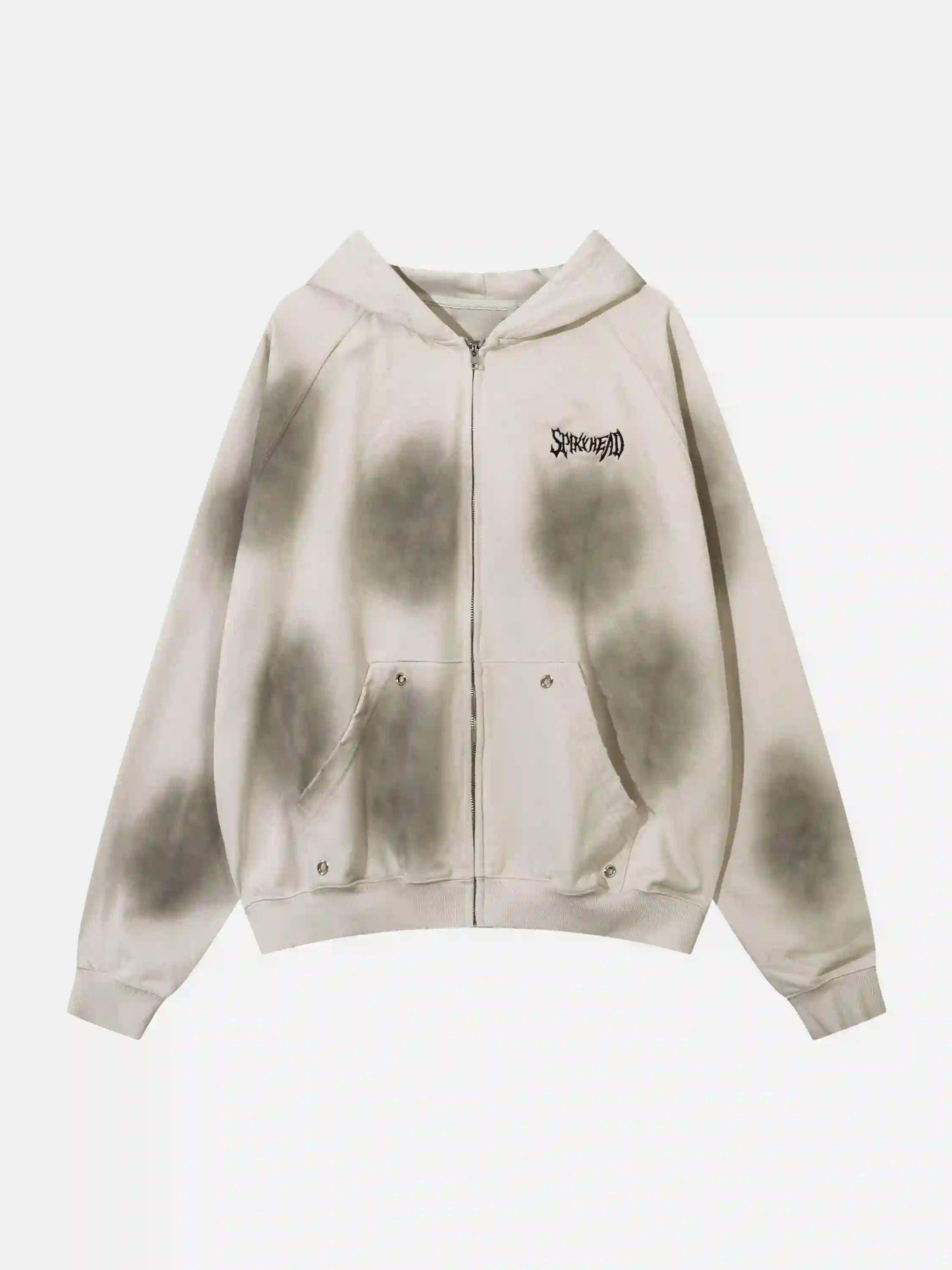 Concert Outfit Embroidery Spots Zip-Up Hoodie
