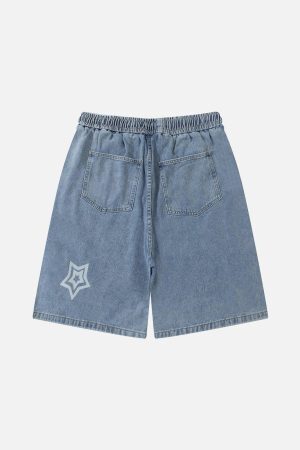 Concert Outfit Embroidery Star Washed Jorts
