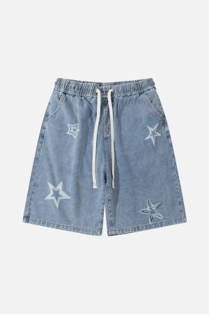 Concert Outfit Embroidery Star Washed Jorts
