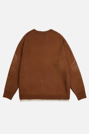 Concert Outfit Fake Two Breakage Design Sweater